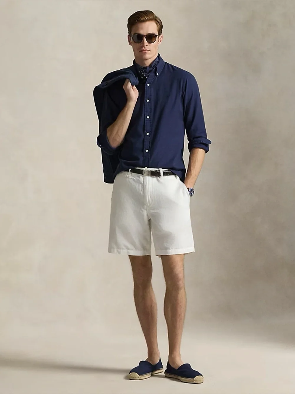 Polo Ralph Lauren Linen Cotton Blend Straight Fit Shorts